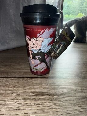 Jujutsu Kaisen Red Stainless Travel Mug with Black Lid